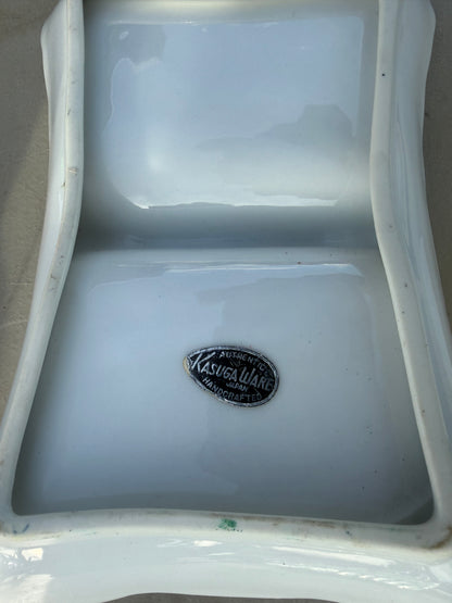 Hand painted Japanese kasuga ware dish