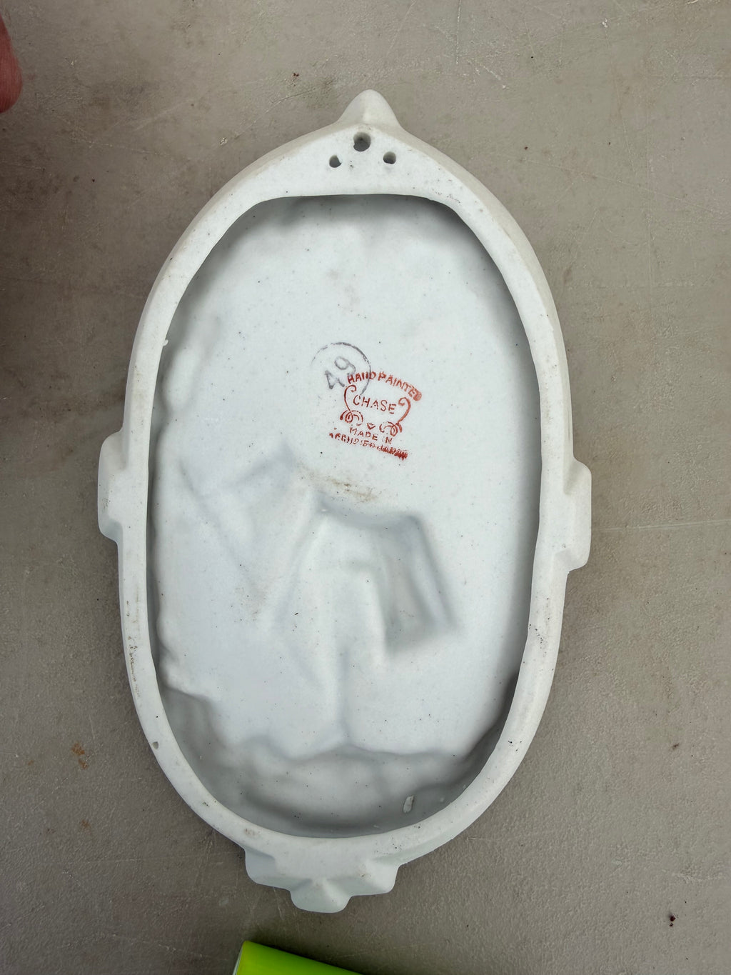 Occupied Japan French style porcelain wall hanging